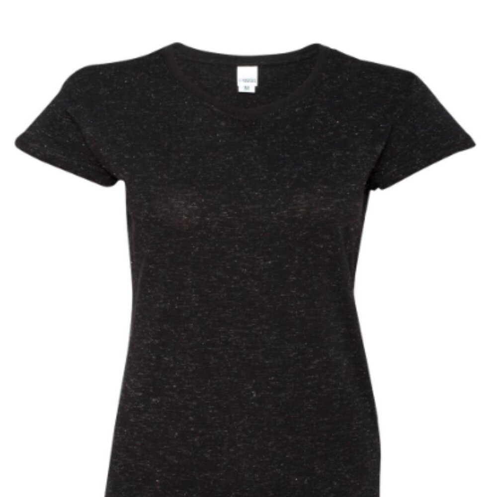 J. America Glitter Tee - Black with Silver Metallic